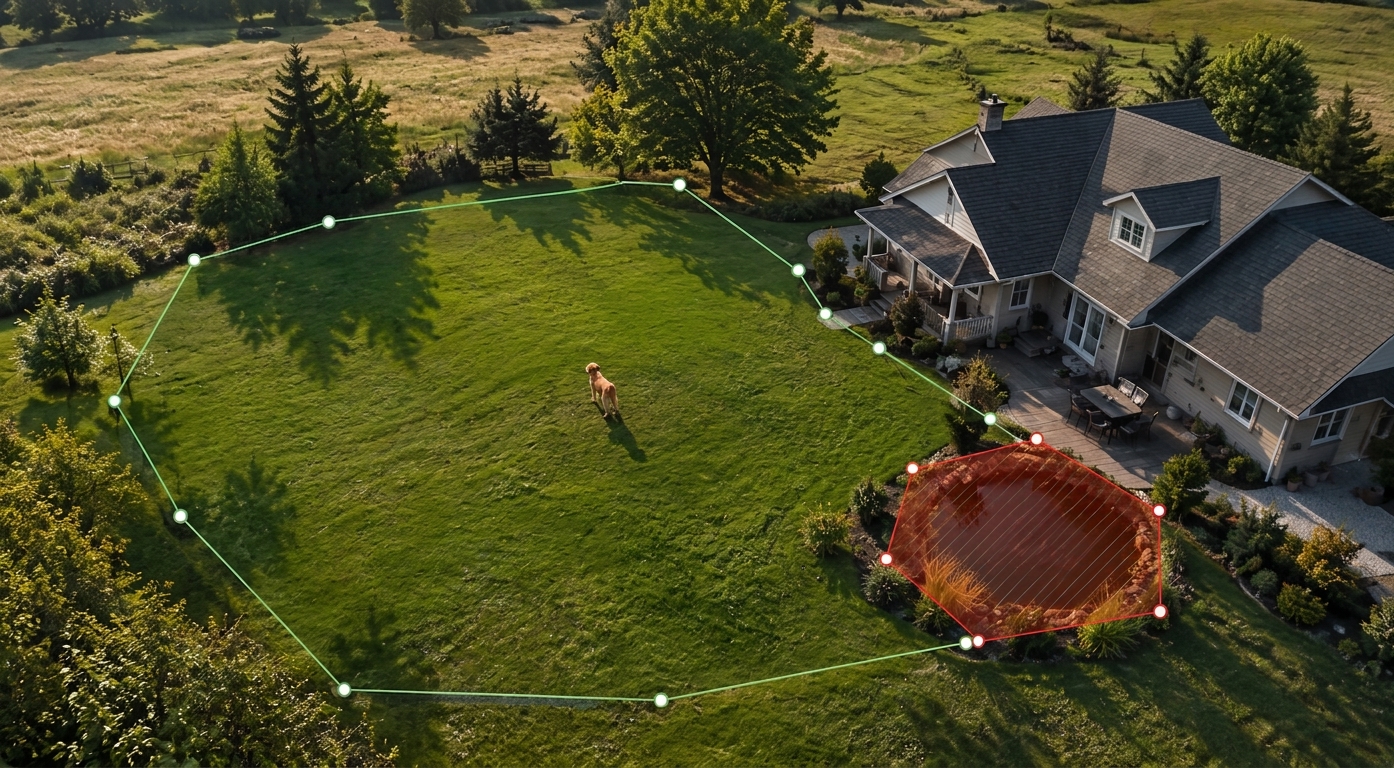 Safe zone boundary around a garden